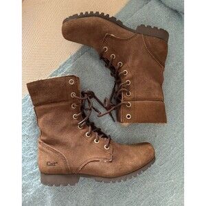 CAT Caterpillar Brown Suede Fur Lined Lace Up Boots Women Size 5.5